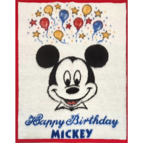 Vintage Biederlack Black And White Mickey Mouse Blanket Biederlack